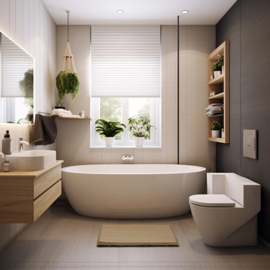 Мебель с раковиной и местами хранения в ванной комнате